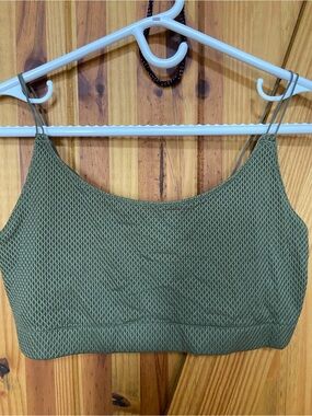 La SENZA Olive Green Seamless Knit Bralette/bra size XL